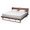 Baxton Studio Macayle Mid-Century Modern Ash Walnut Finished Wood Queen Size Platform Bed 227-12429-ZORO - alternate 2